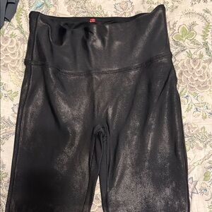 Spanx Black Shiny High-Waisted Leggings
